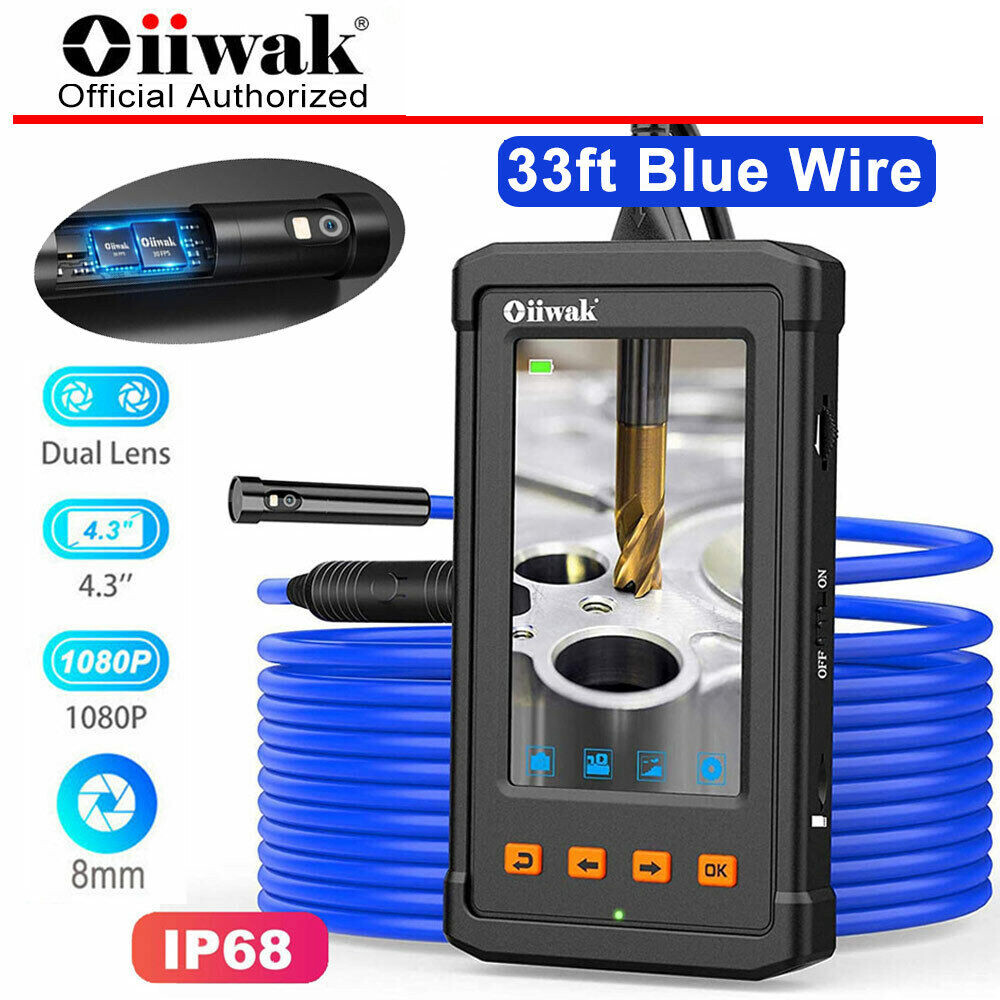 4.3inch 8mm 1080P Dual Lens Endoscope Inspection Snake Camera Waterproof IP68