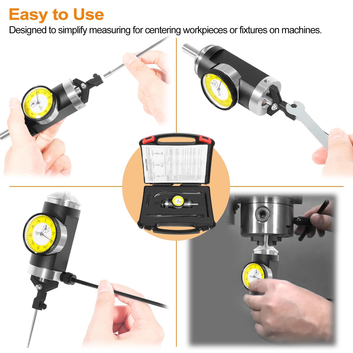 Co-Ax Indicator Tool Set, 0-0.15 inch by .0005” Graduations, Coaxial Centering