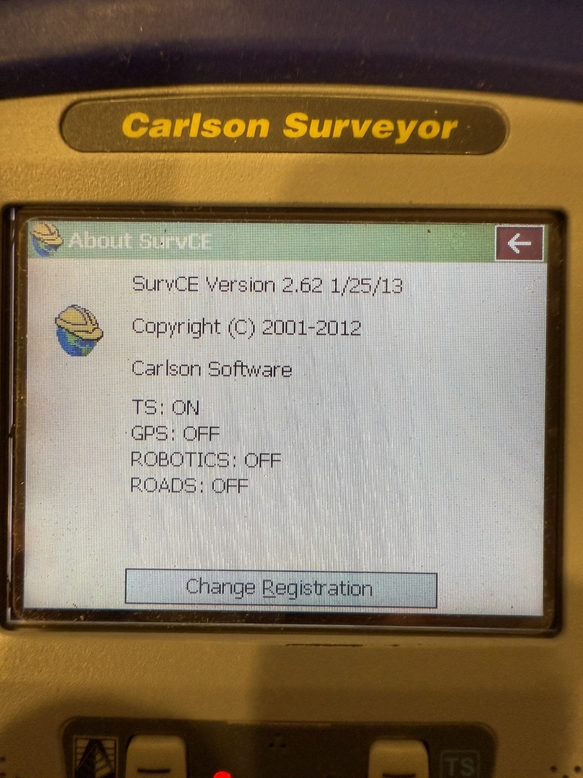 Carlson Surveyor Data Collector with Case, Manual, and Accessories