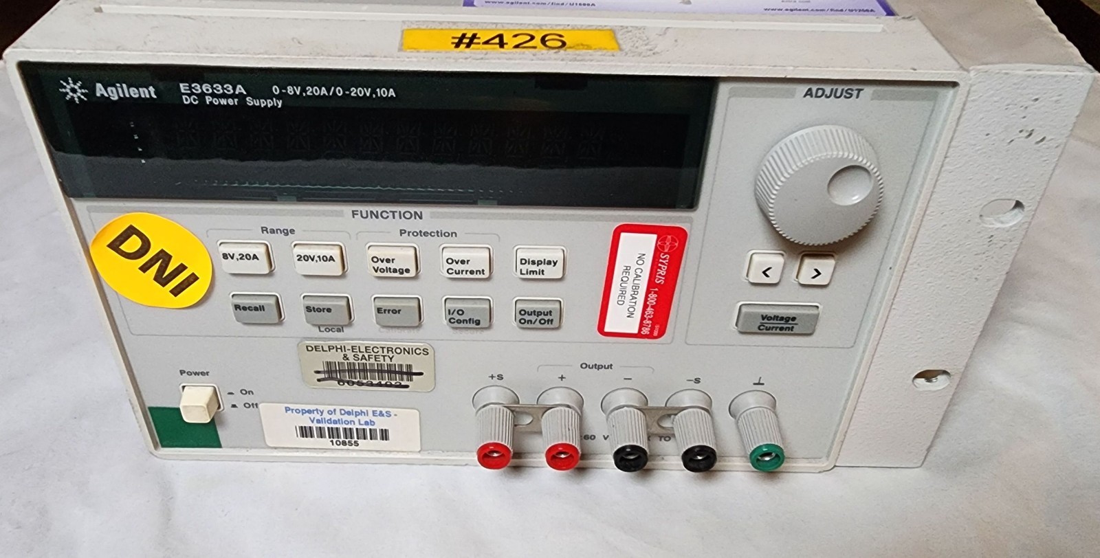 Agilent E3633A DC Power Supply 0-8V, 20A/0-20V, 10A HP Keysight 115V