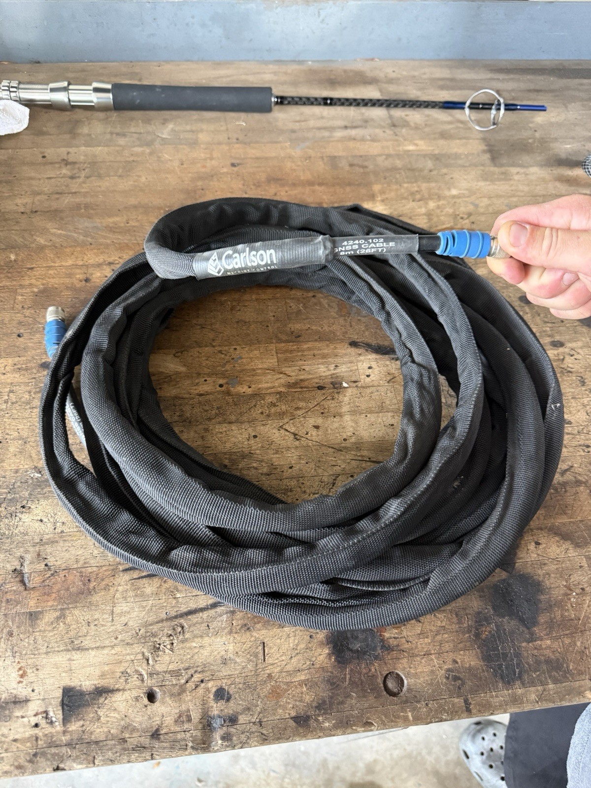 Carlson GPS Cable, Hydraulic Protected Exterior, TNC/TNC, BLUE, 8m (26 Foot)