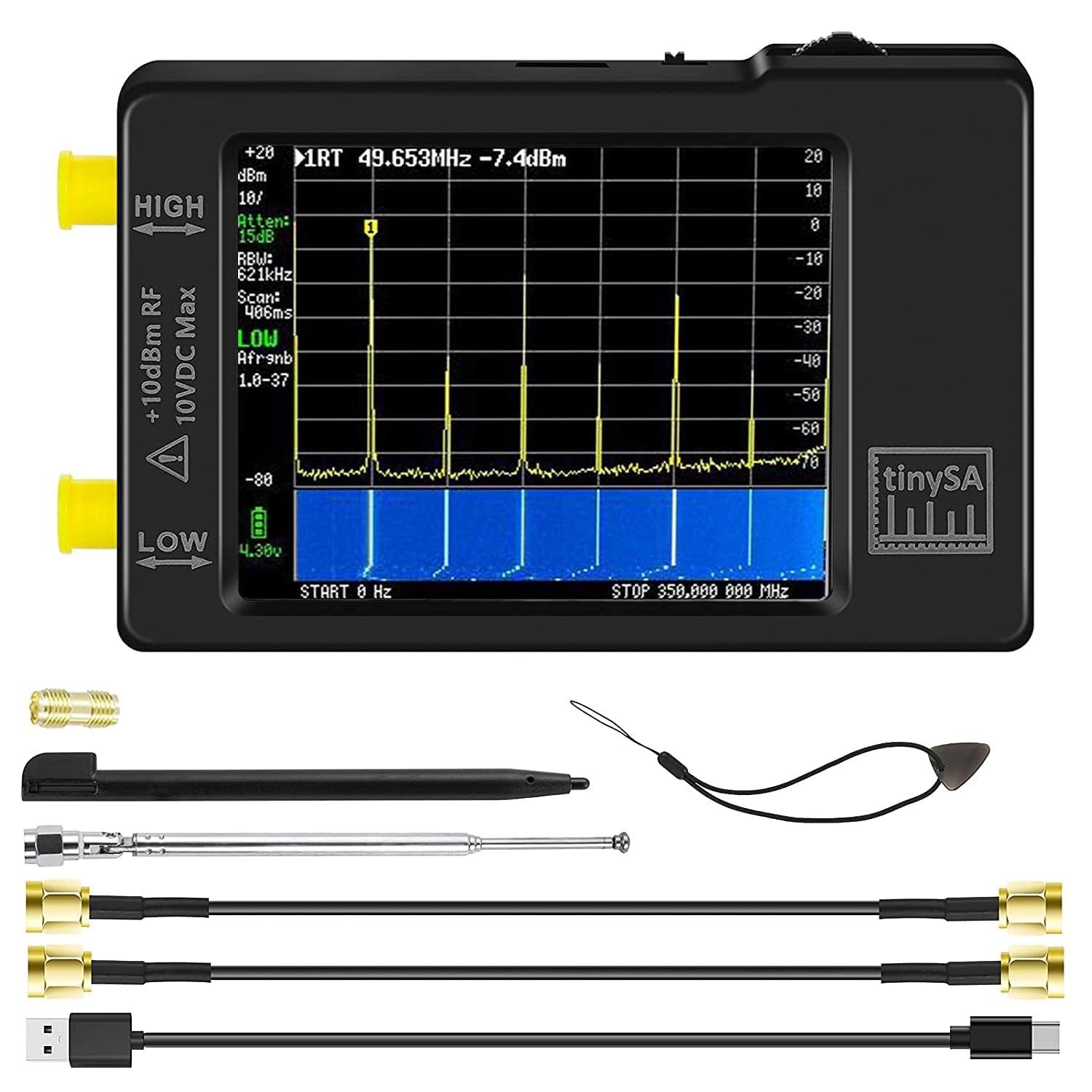 Handheld Frequency Analyzer Signal Generator 0.1MHz-960MHz Touchscreen RF Tool
