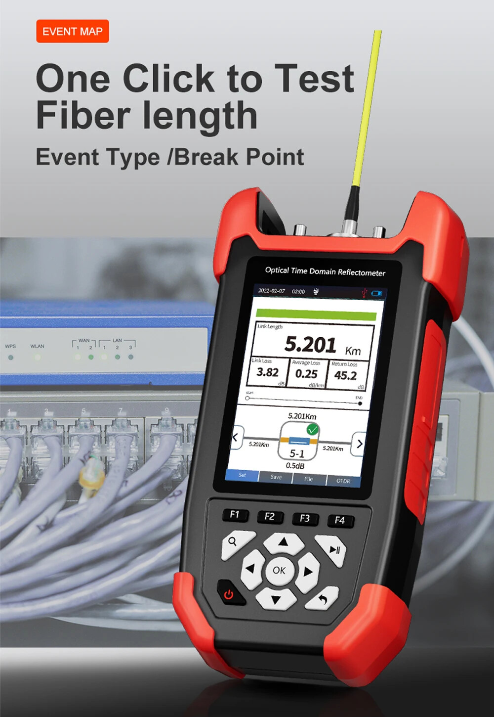 3.5in LCD Screen Fiber Tester 1310/1550nm Optical Time Domain Reflectometer