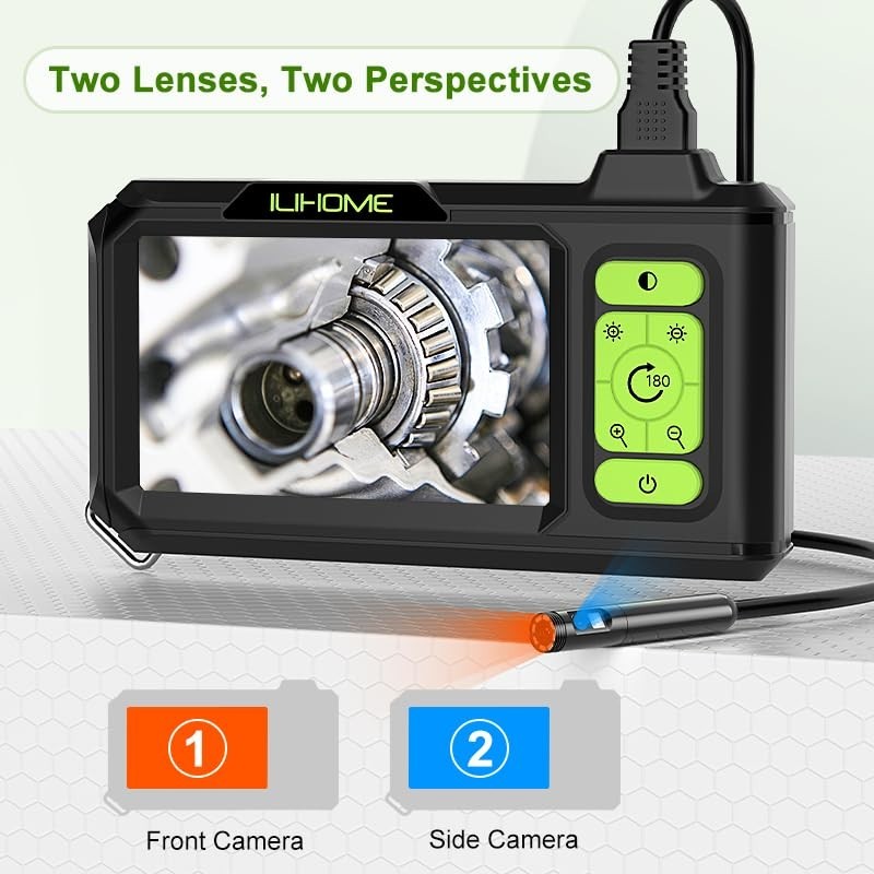 Dual Lens 1080P Industrial Endoscope with 4.3” IPS Screen & Waterproof Design
