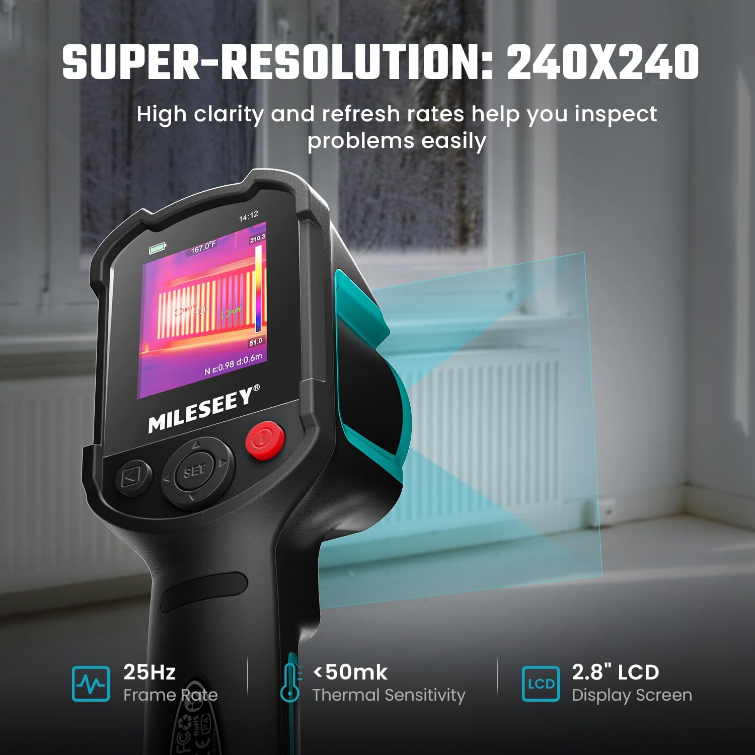 MiLESEEY Infrared Thermal Imager Temperature Imaging Camera IR Resolution240*240