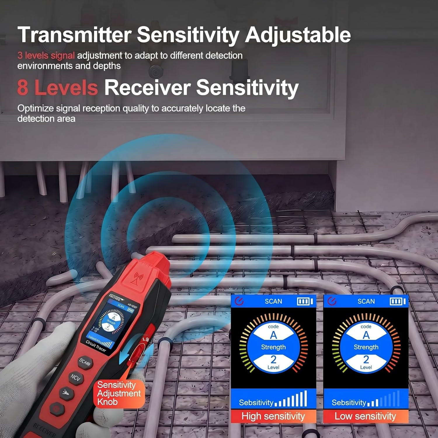 Underground Wire Locator – Upgraded Cable Locator with Digital Multimeter, Recha