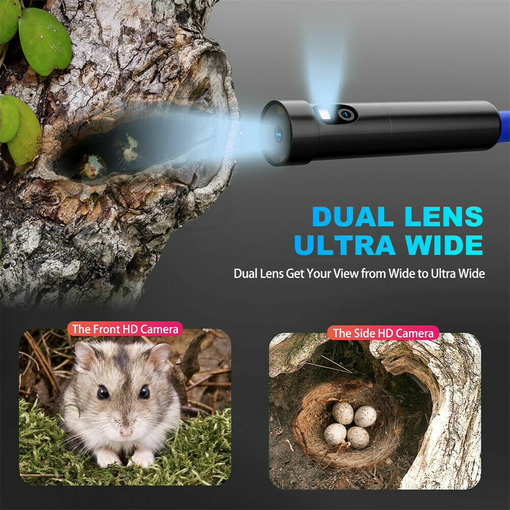 Dual Lens Industrial Endoscope Borescope LCD 4.3inch 8mm Inspection Snake Camera