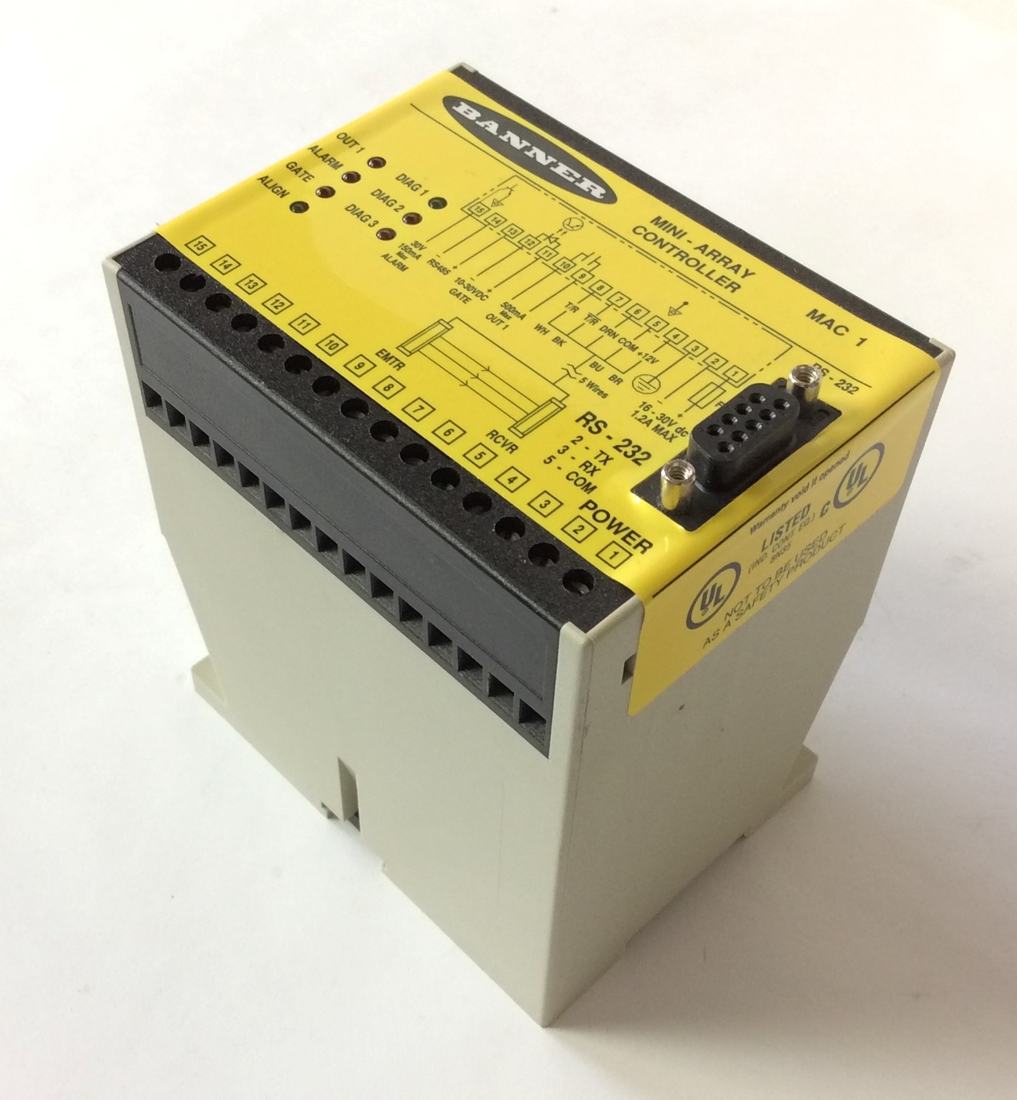 Banner Engineering RS-232 Mini-Array MAC 1 Controller 43296, Voltage: 16-30VDC