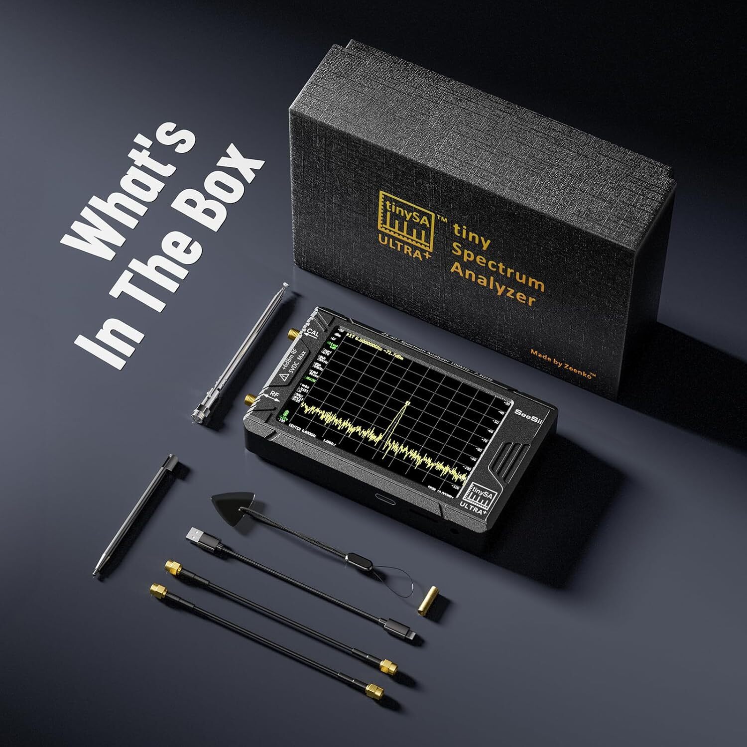 Seesii 4inch TinySA Ultra+ ZS407 7.3GHz Spectrum Analyzer & RF Signal Generator