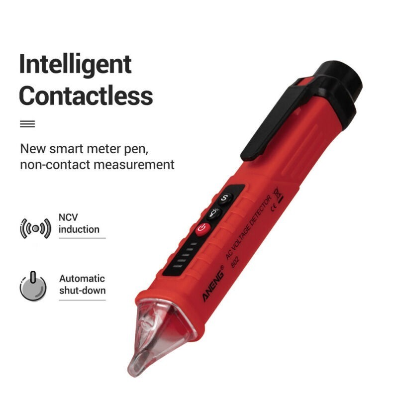 12-1000V LED Electric Live Wire Tester Pen Non-Contact AC Voltage Detector Pen