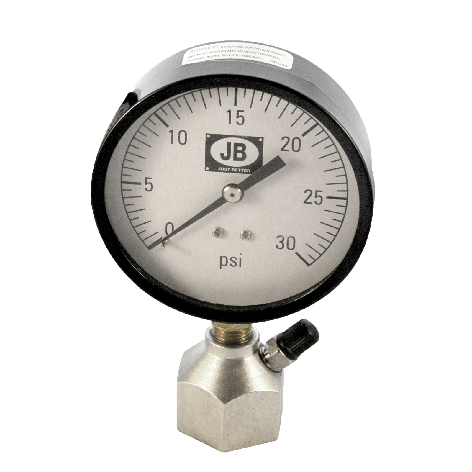 JB INDUSTRIES GTBG-12 3/4″ Gas Test Gauge 0-30 LB NPT