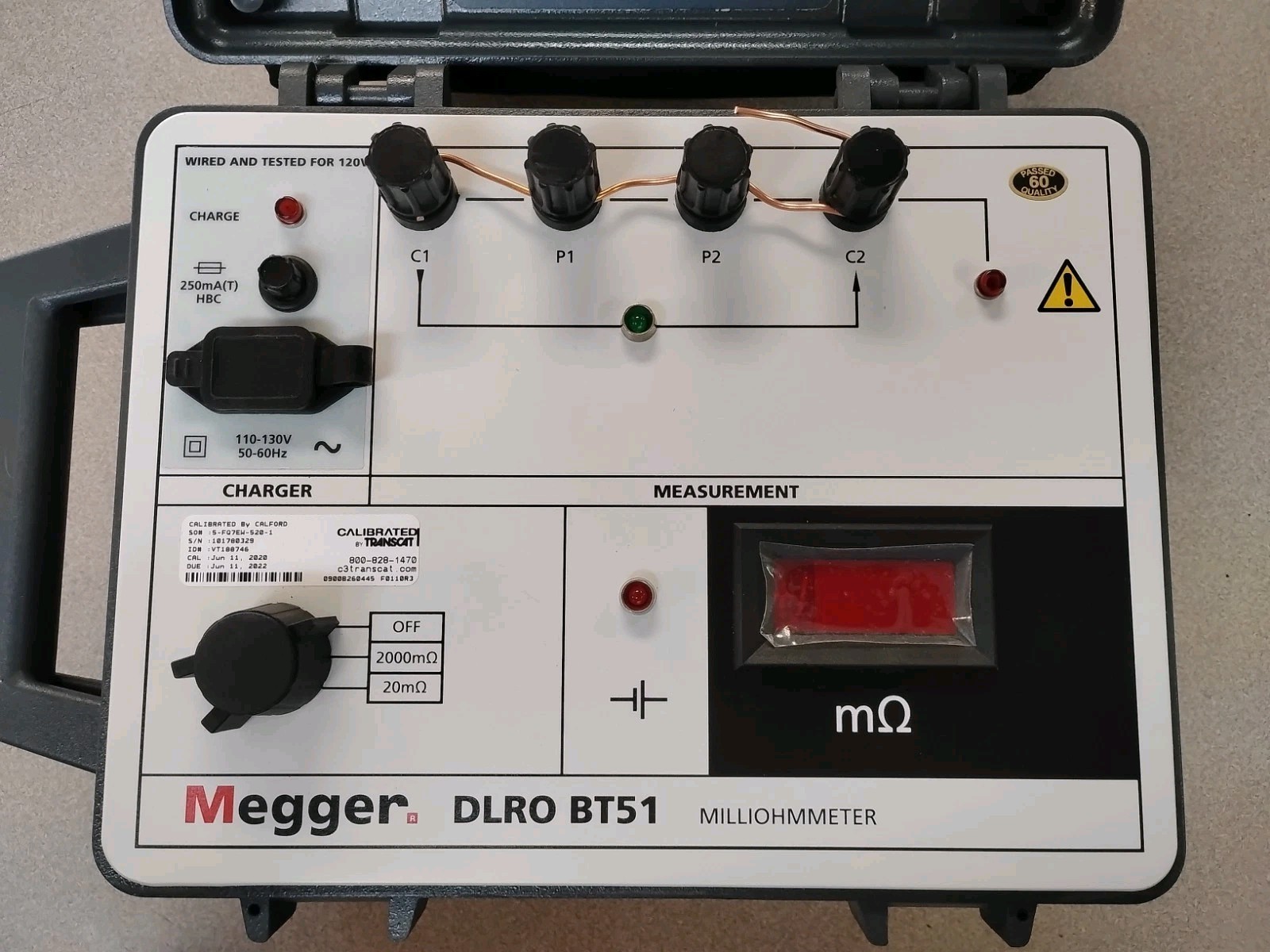 Megger BT51 120 DLRO Low Resistance Ohmmeter NOS W/ DH1-C Connect Kit NIP NATO