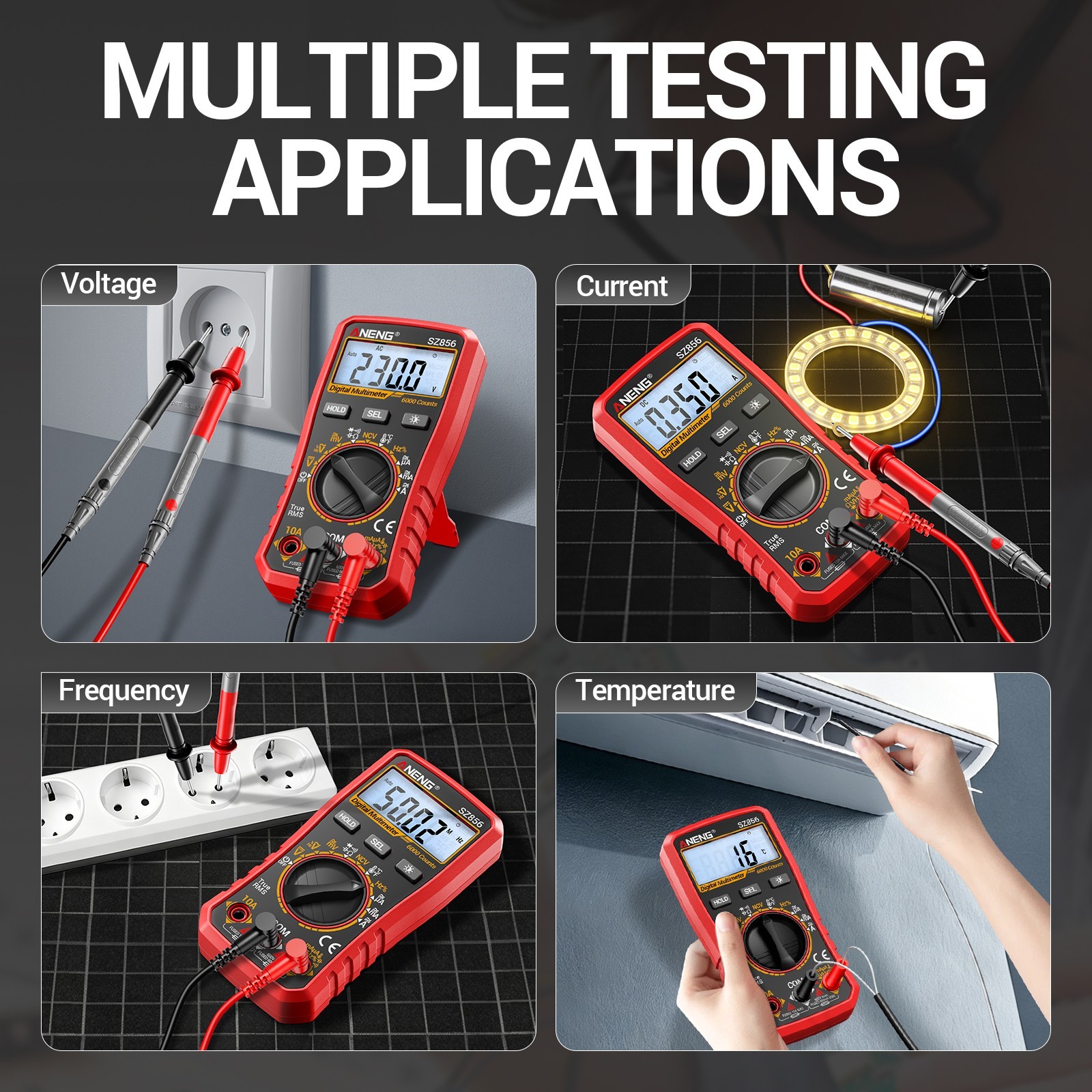 ANENG True RMS Digital Multimeter Auto Range 6000 Counts AC DC Electric Tester