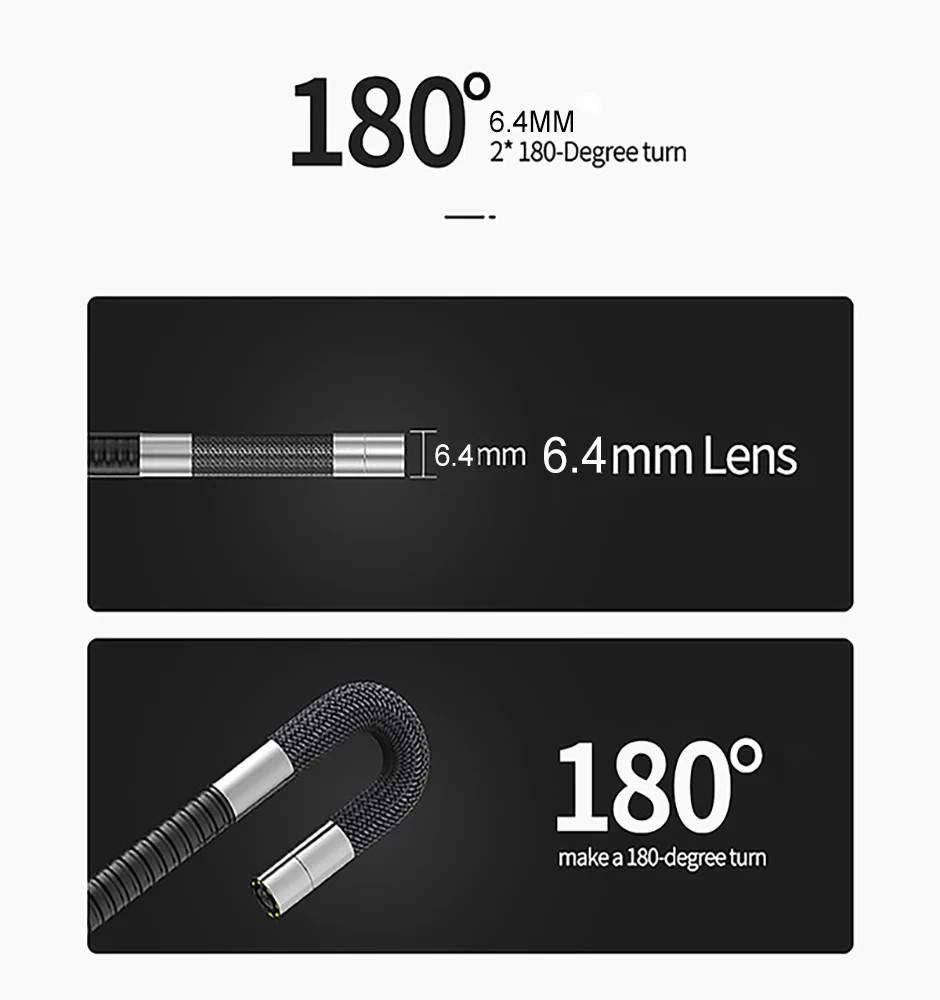 360° Two-Way Articulating Endoscope 4.3 inch Display Inspection Borescope Camera