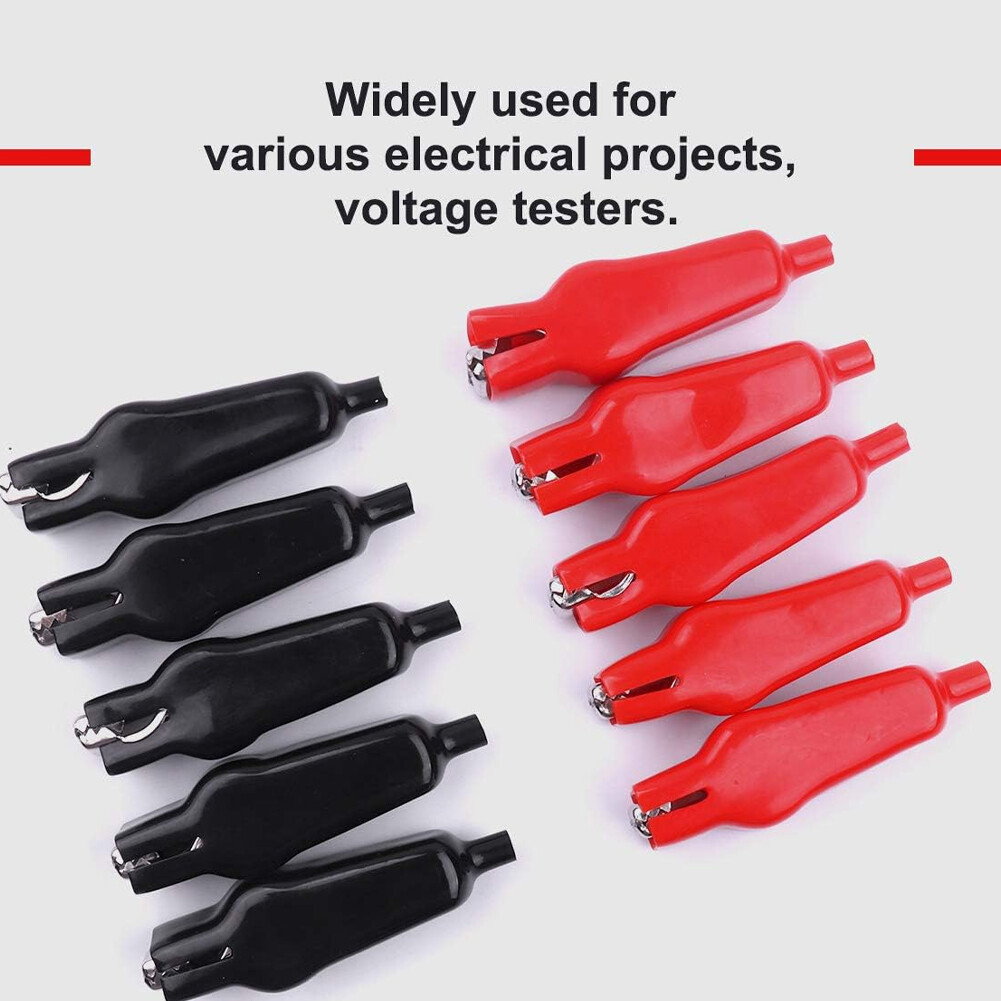 20pcs 20A Sheathed Alligator Clip for Electrical Jumper Wire Clamp Voltage Test