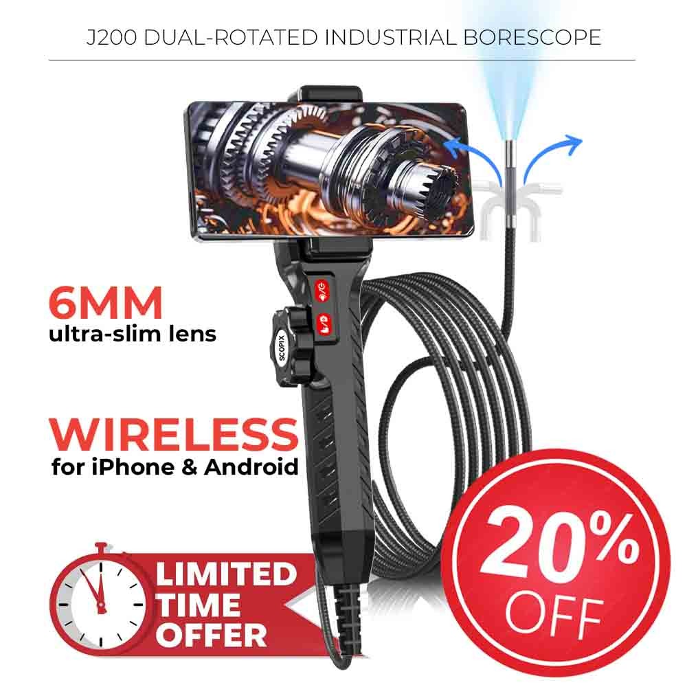99NEW! Endoscope 2-Way 360° Inspection Camera Articulating Borescope Semi Rigid