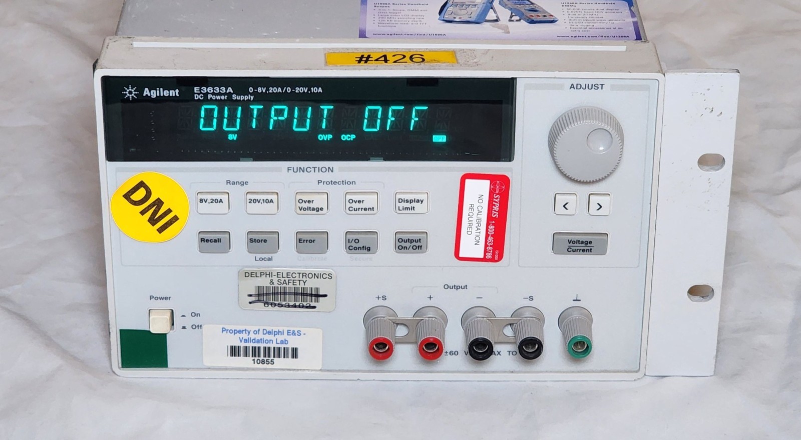 Agilent E3633A DC Power Supply 0-8V, 20A/0-20V, 10A HP Keysight 115V