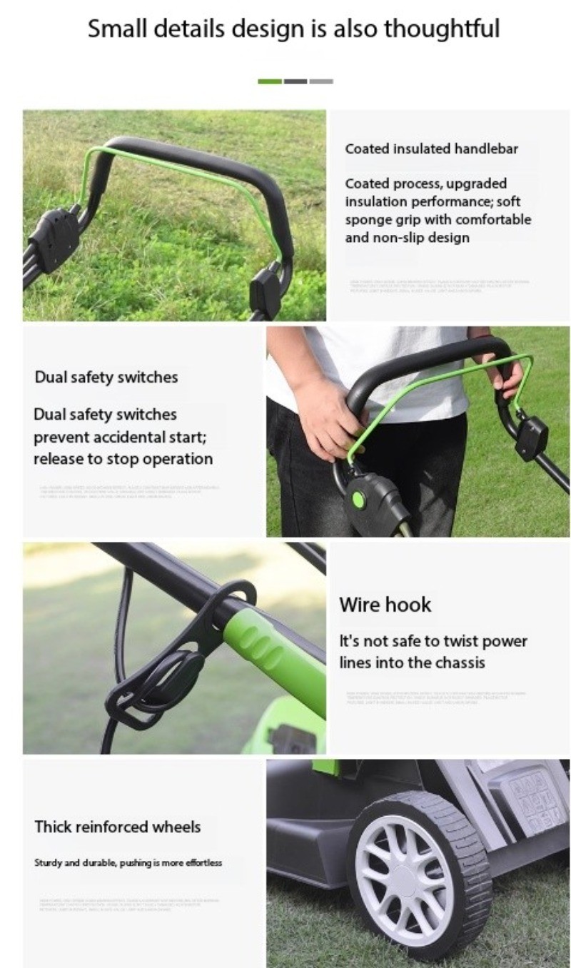 Weed Trimmer Wonder: Electric Lawn Mower, Push-Type, Compact for Home Use