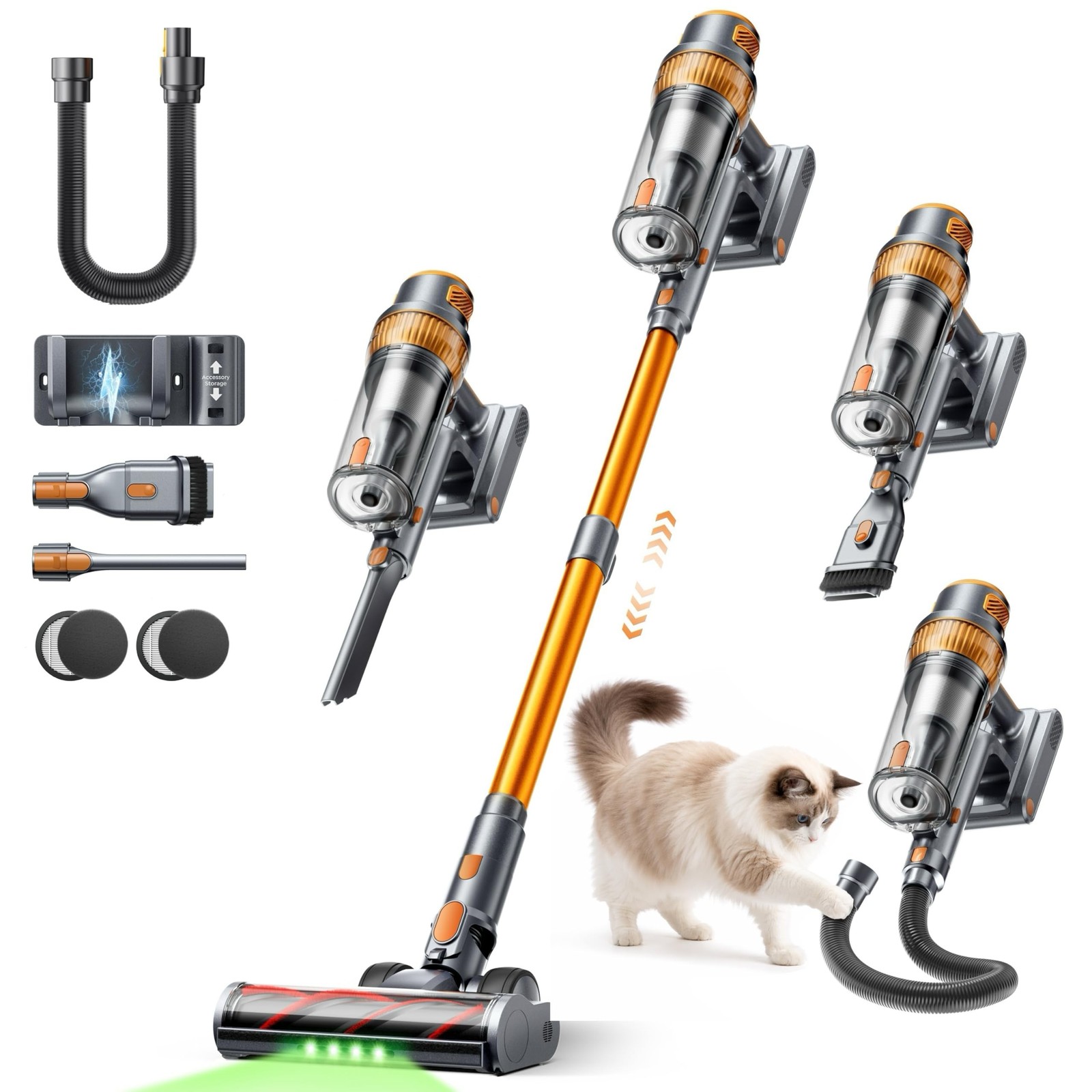 Cordless Vacuum Cleaner, 55KPa 650W 70Mins Stick Vacuum Cleaners fo… Fast Ship
