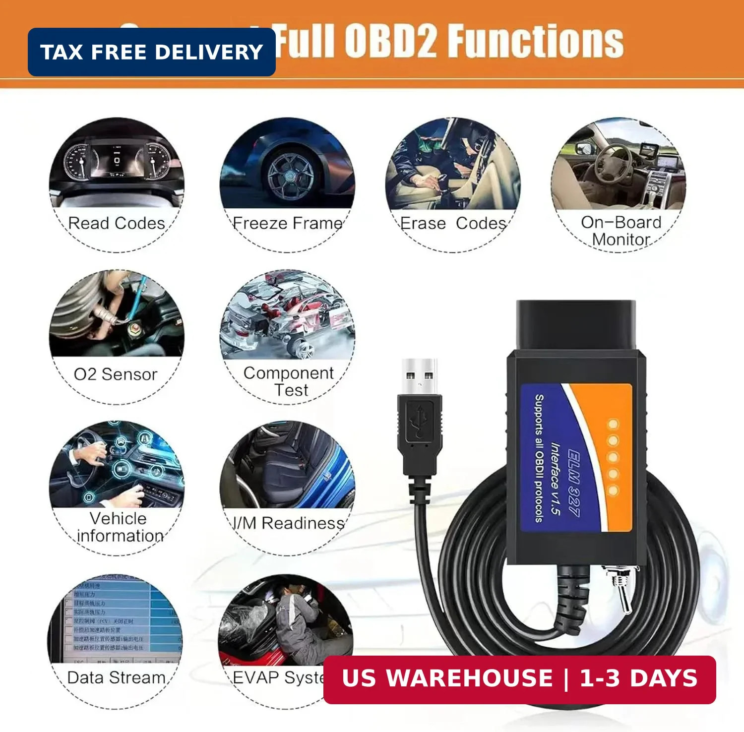 Elm327 USB Compatible with Forscan Software Obd2 Adapter for Ford F150 F250 Linc