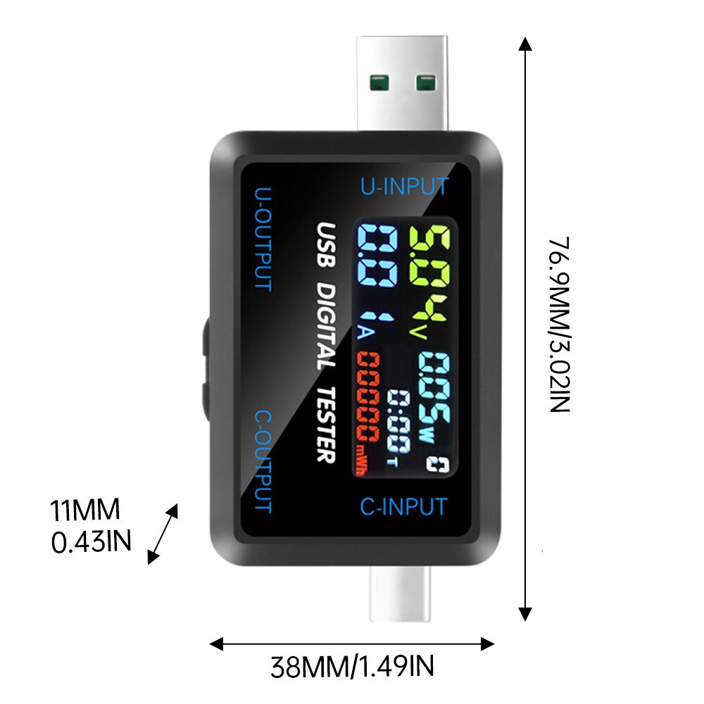 Digital Voltage Current Meter Power Capacity Tester USB Type-C Charger Detector