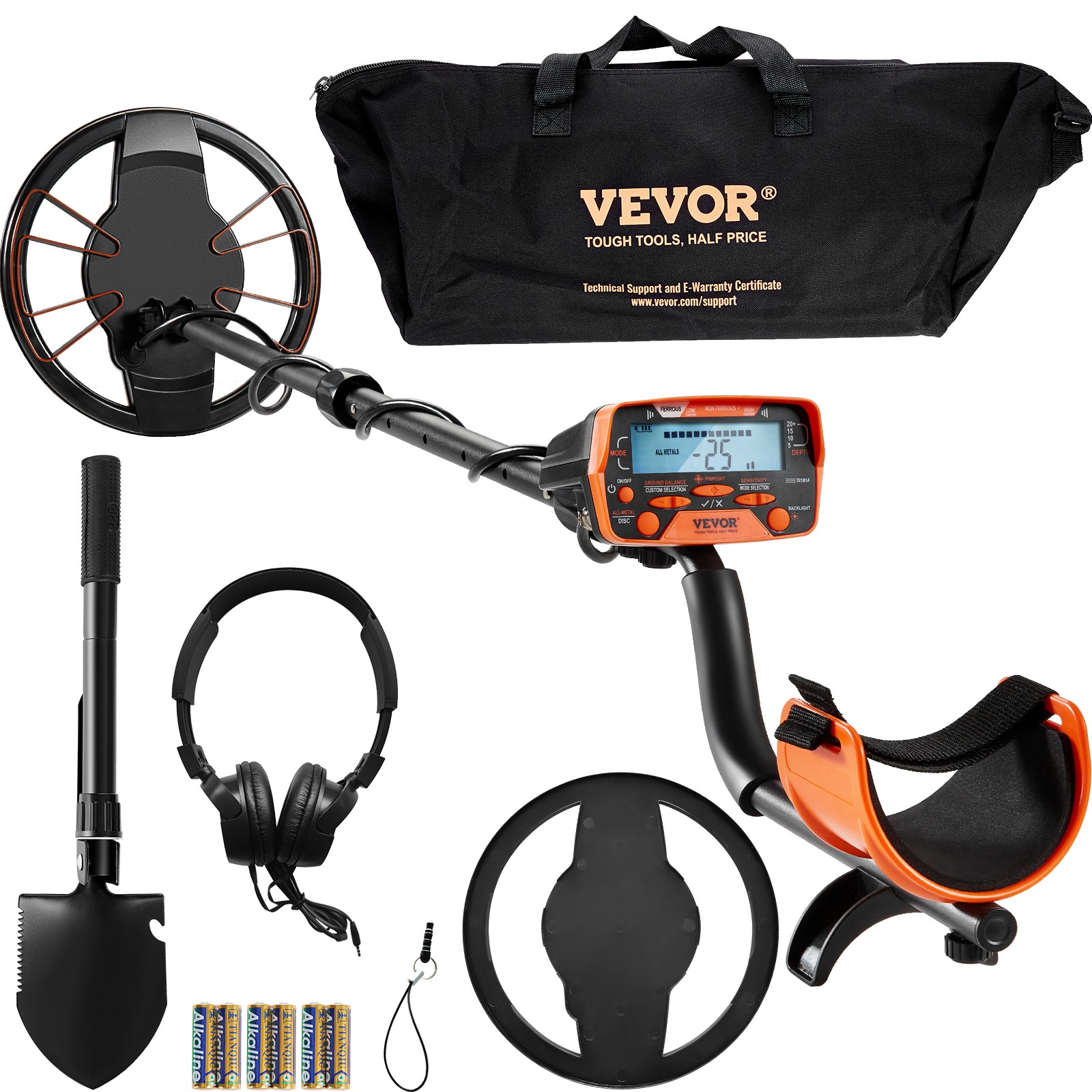 VEVOR Metal Detector for Adults Professional Gold Detector 10in IP68 Waterproof