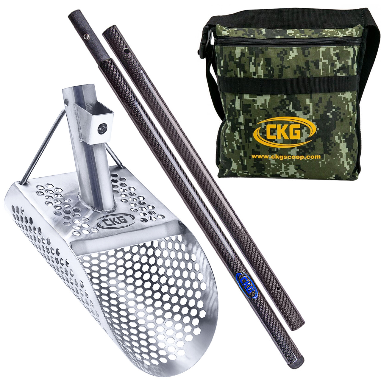 CKG Sand Scoop Metal Detector Carbon Handle Pole Detecting Scoops Shovel Rod