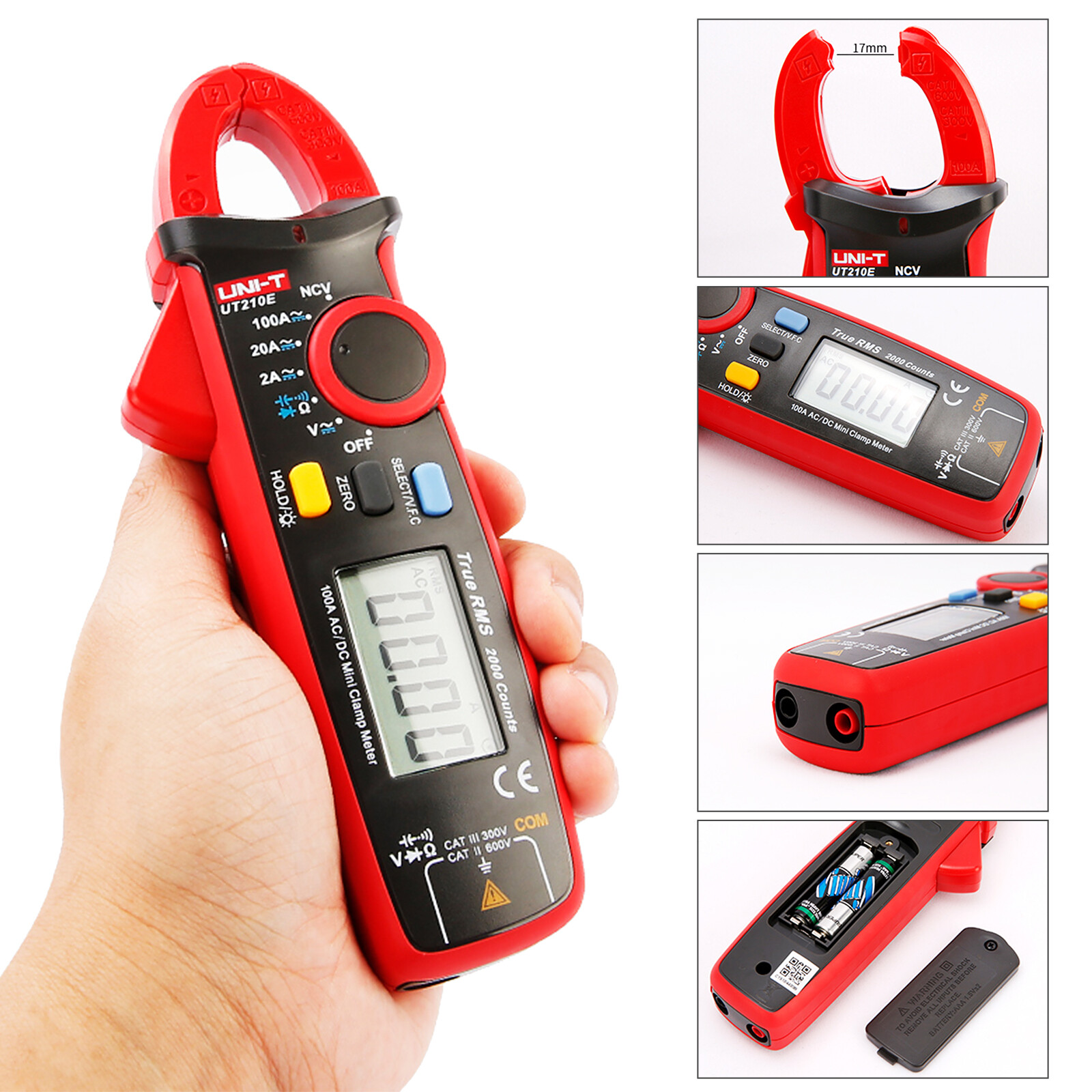 UNI-T UT210E Handheld Digital Clamp Meter True RMS AC/DC Voltage Current NCV