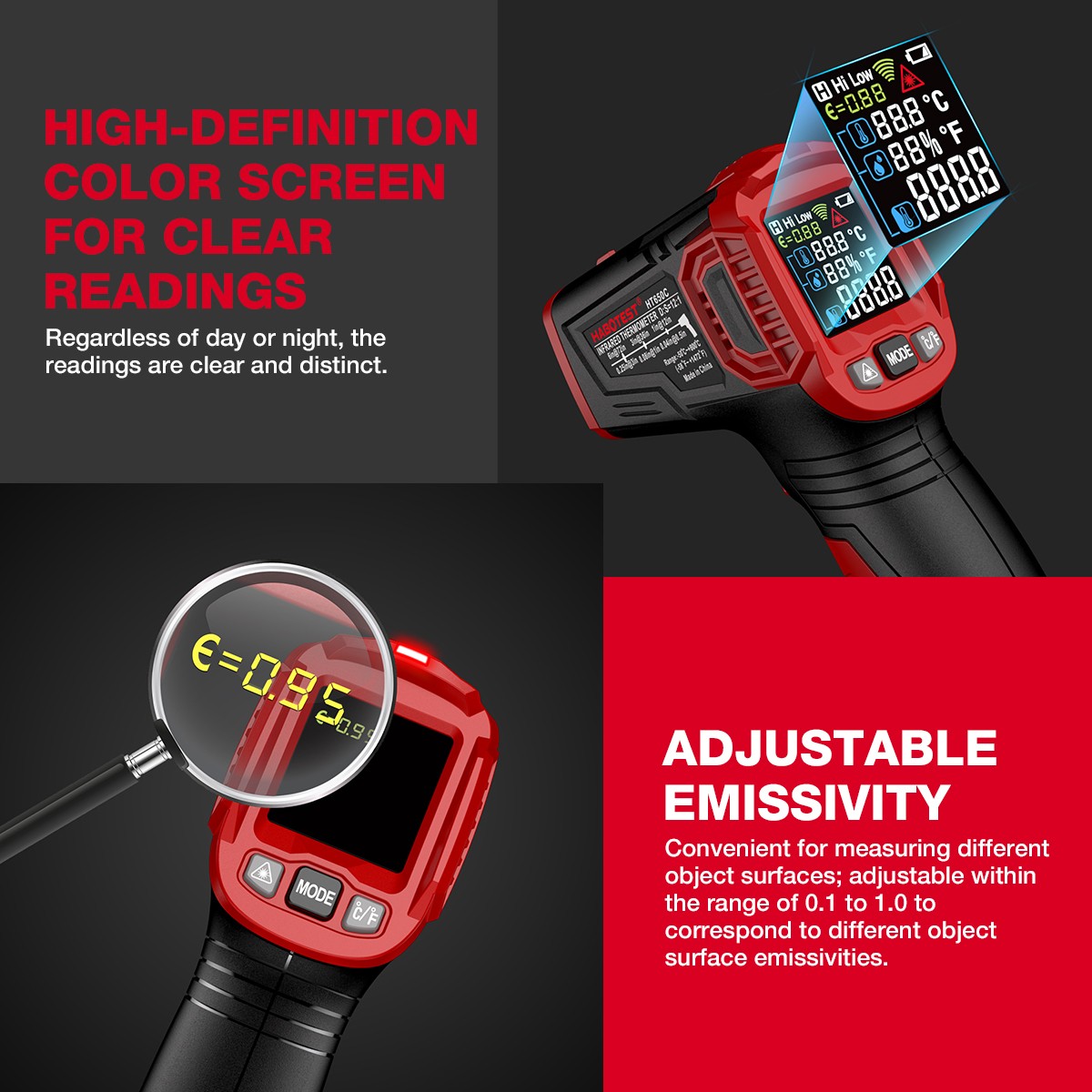 Handheld Infrared Digital Laser Thermometer Temperature Gun Non-contact
