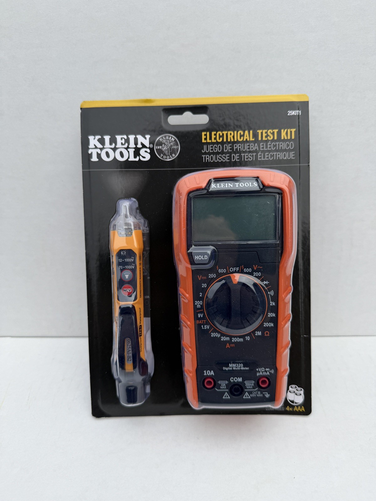 Klein Tools MM320 & NCVT-3P Digital Multimeter Kit CAT III 600V Tester Portable