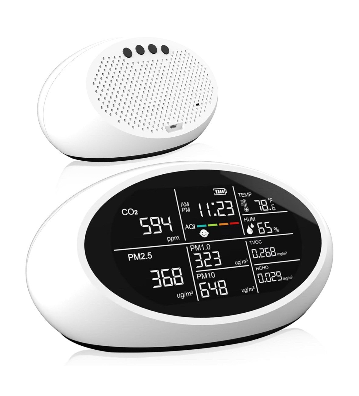 12 in 1 Air Quality Monitor Indoor- Portable Indoor Air Quality Meter for CO2, &