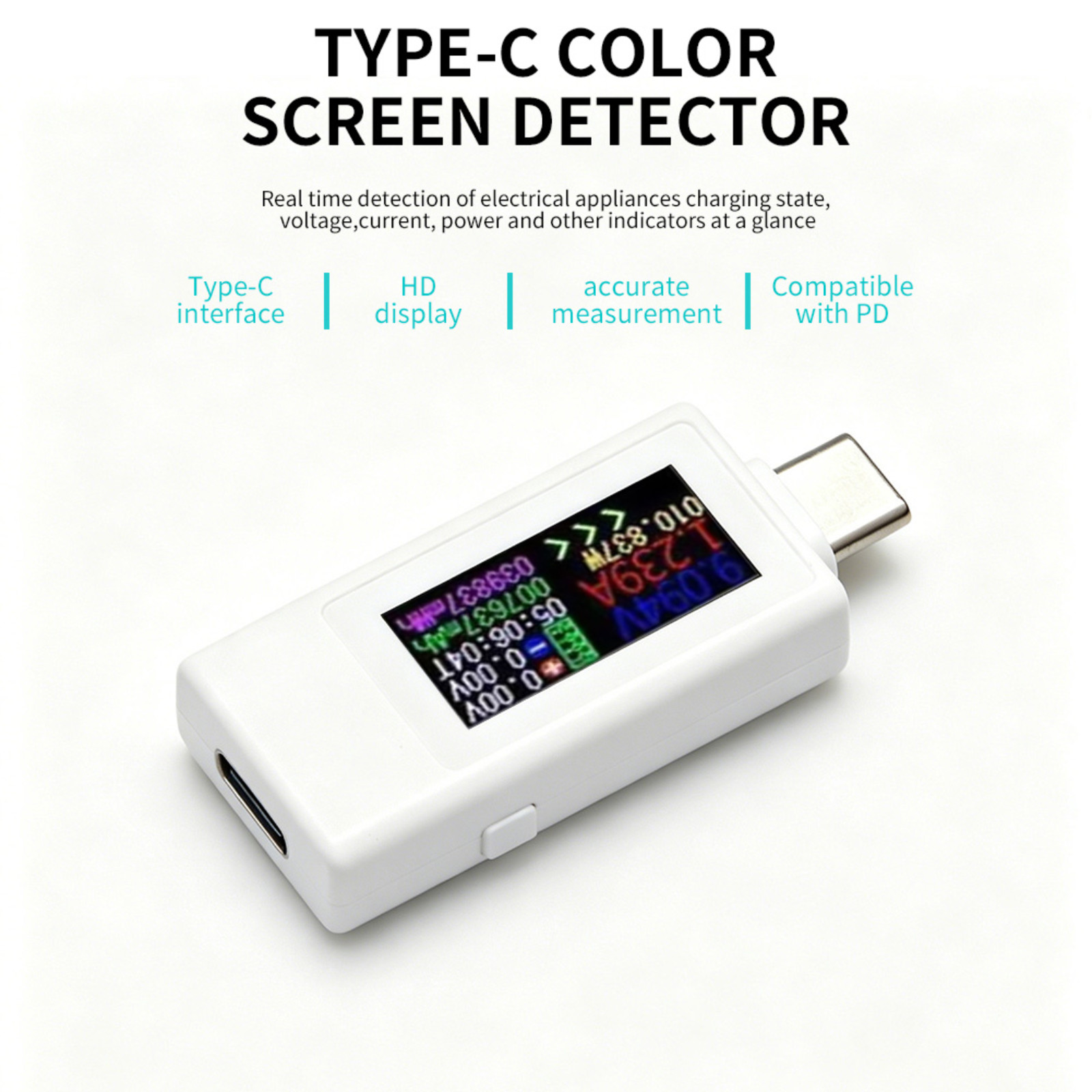 10 in 1 USB Type-C Power Tester Current 5A 4-30V Voltage Meter Timing Ammeter
