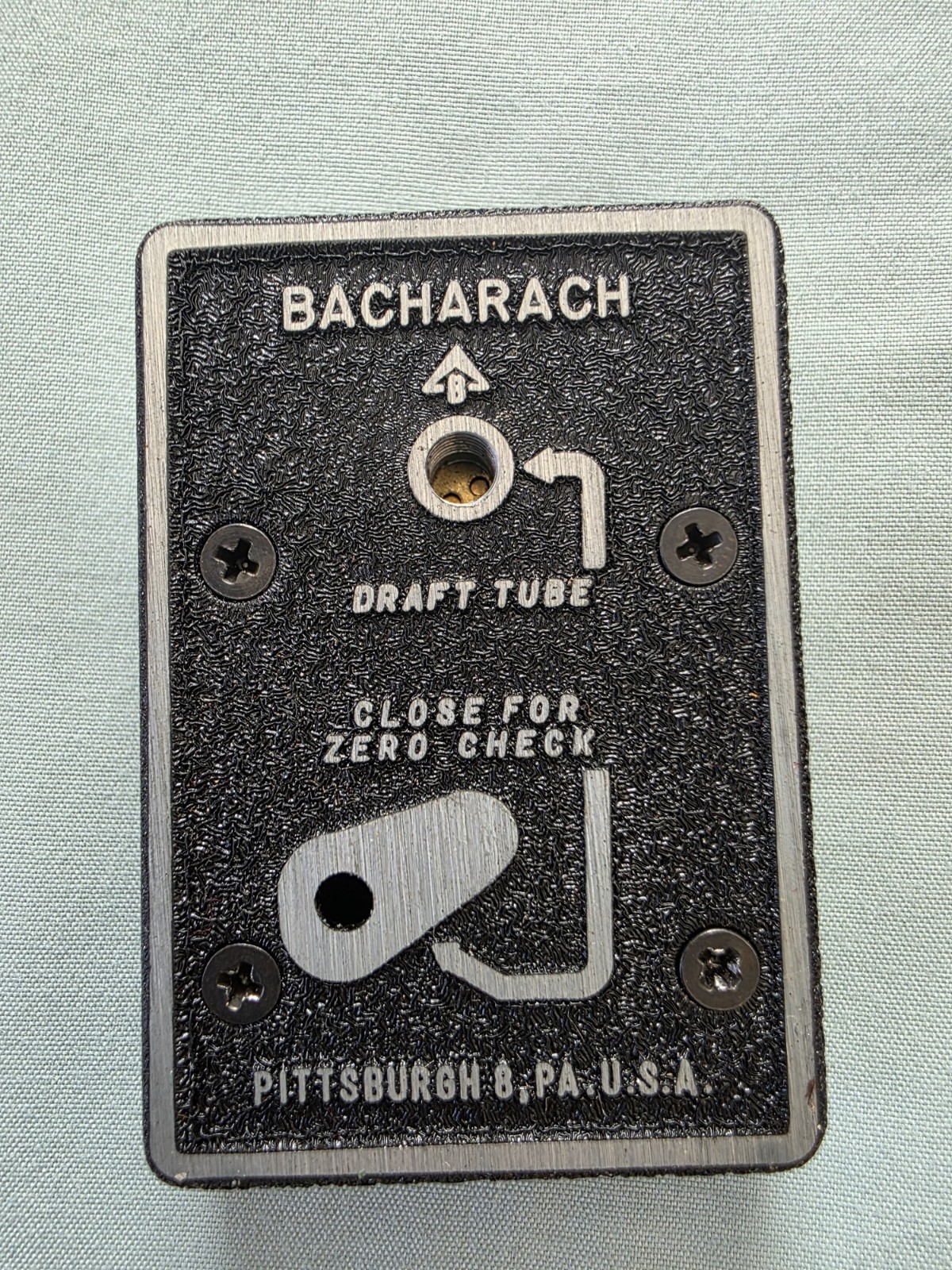 Bacharach Draft Rite Manometer Draft Gauge w/ Draft Tube & Case -8 to +12 in H2O