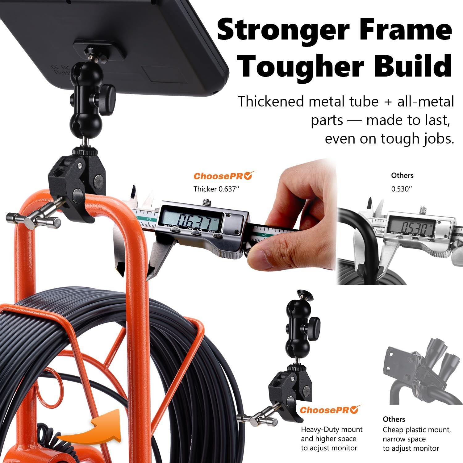𝟐𝟎𝟐𝟔 𝐧𝐞𝐰 7” Sewer Camera, HD 1080P w/DVR-32GB, [New 1s Twist-to-Unlock