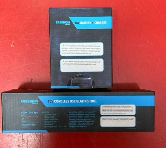 FREEDOM TOOLS CORDLESS OSCILLATING TOOL WITH BATTERY AND CHARGER