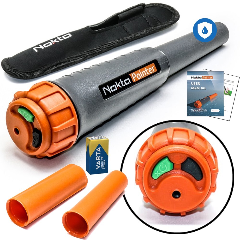 Nokta Pointer Waterproof Pinpointer Metal Detector with Holster & Tip Protectors