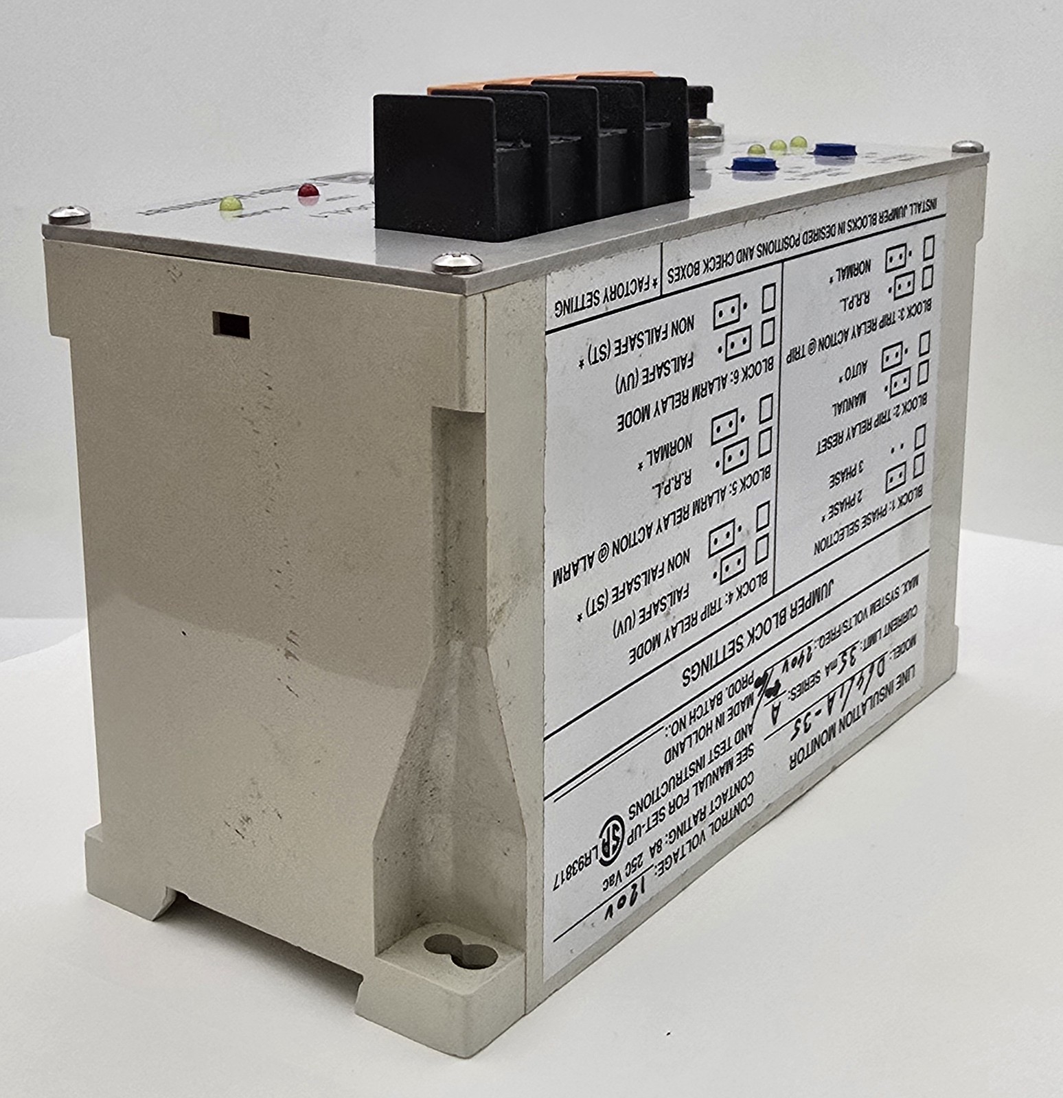 Cutler Hammer D64L1A-35 Current Limit Line Insulation Monitor 35mA