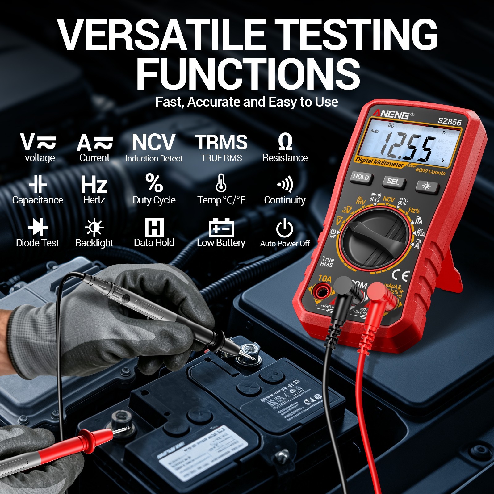 ANENG True RMS Digital Multimeter Auto Range 6000 Counts AC DC Electric Tester