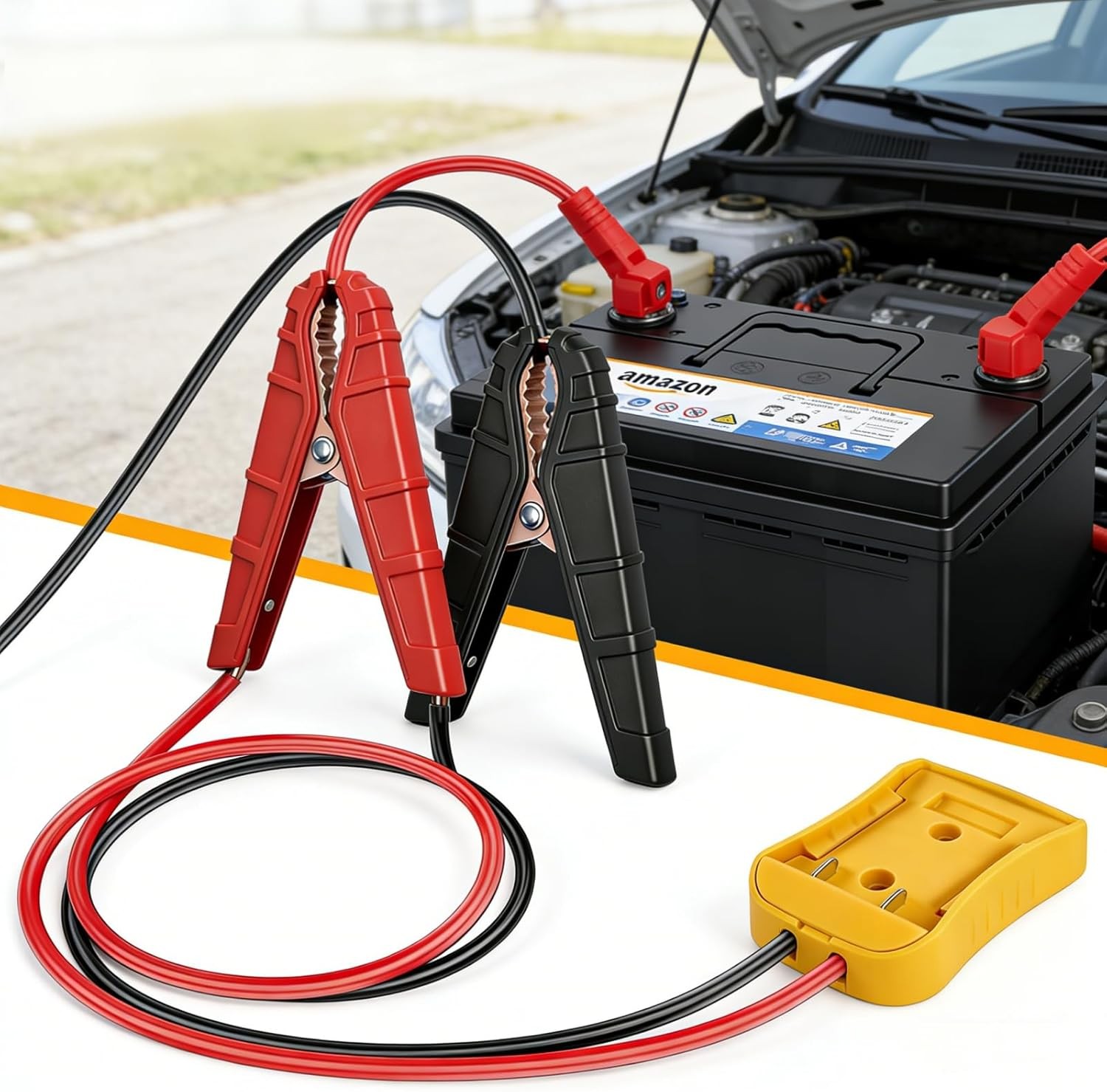 Jumper Cable Clamp with Adapter, Compatible with De. Walt 20V Battery Jump Start