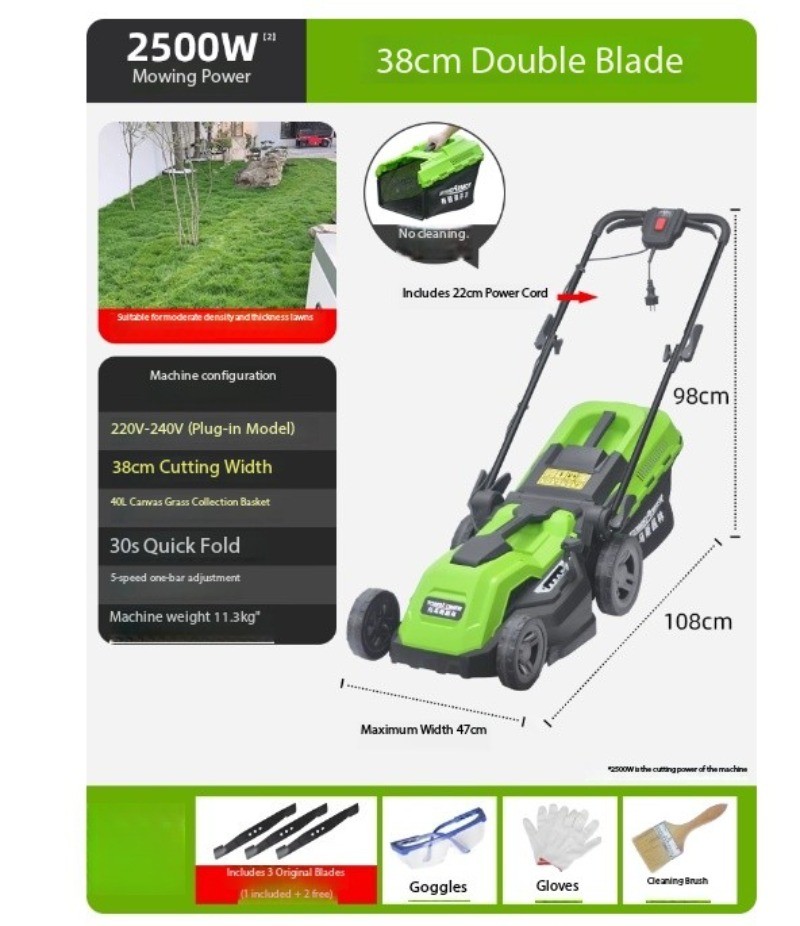 Weed Trimmer Wonder: Electric Lawn Mower, Push-Type, Compact for Home Use