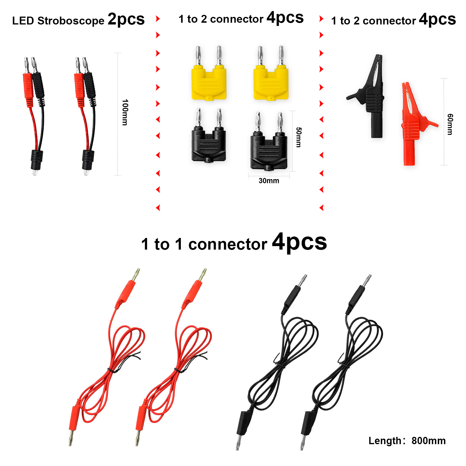 Automotive Multimeter Test Leads Kit Insulated Banana Plug Alligator Clip Probe