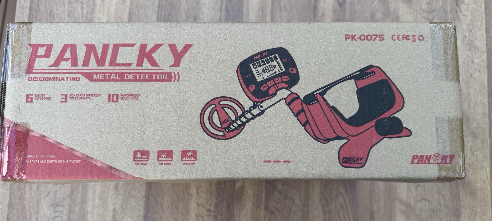 Pancky PK 0075 Metal Detector for Adults 10 In Coil LCD NEW SEALED