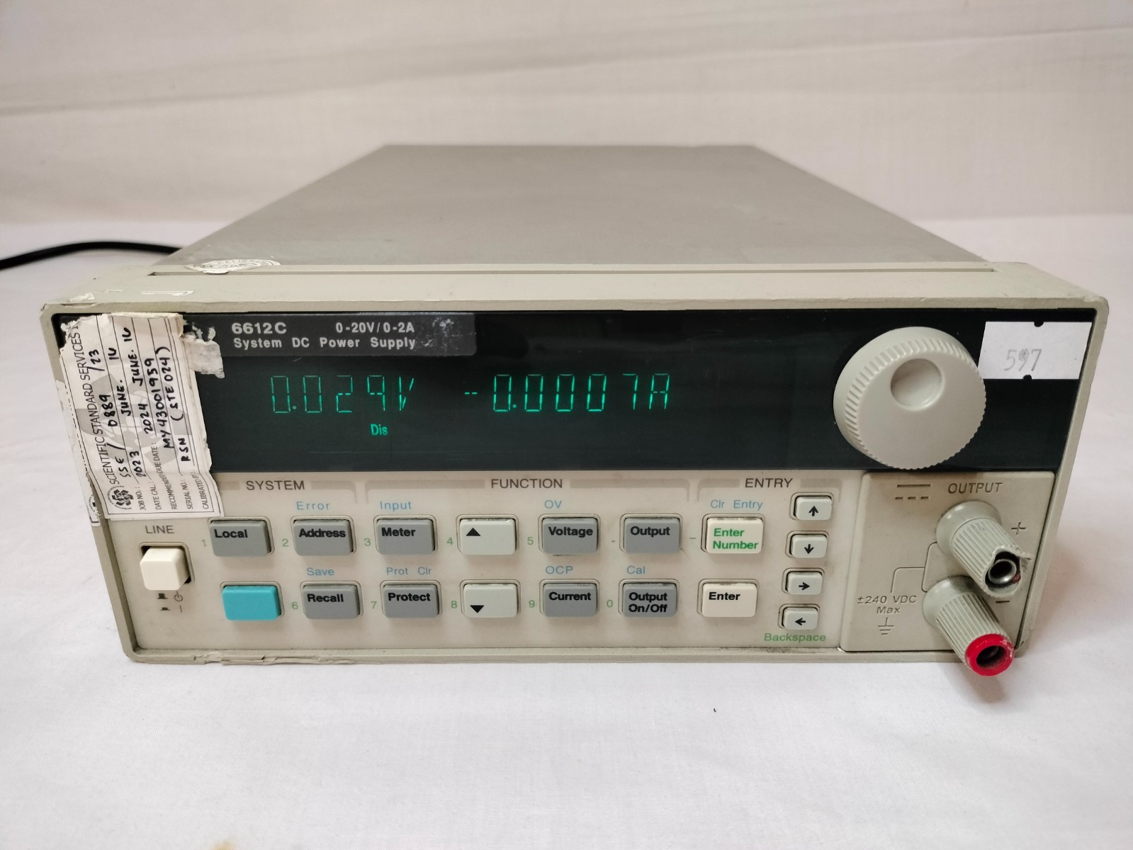 HP Agilent 6612C System DC Power Supply 0-20V/0-2A Made in Malaysia