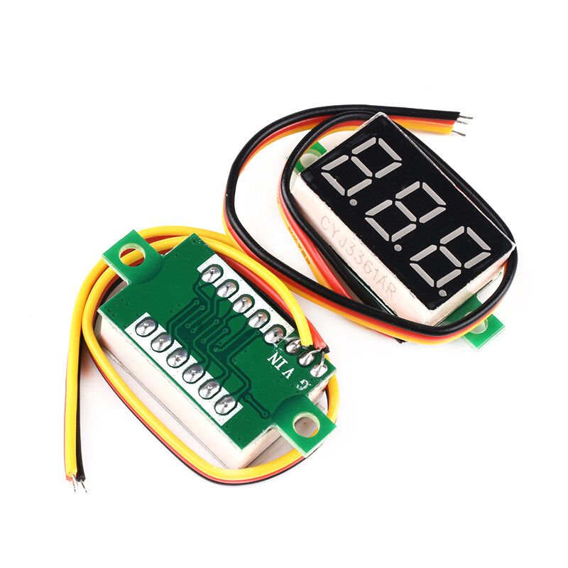 Mini Size LED Panel Voltage Meter 3-Digital LCD Display Adjustment Voltmeter