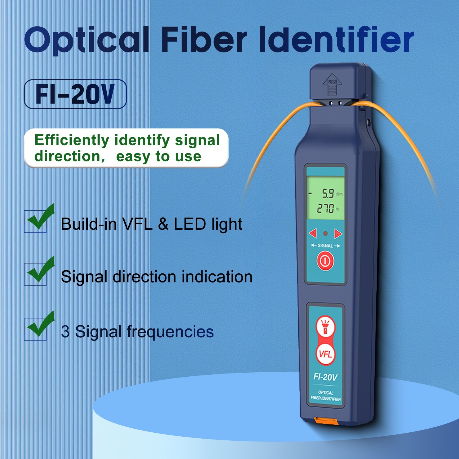 Komshine FI-20V Optical Fiber Identifier Fiber Fault Detector Fiber Cable Tester