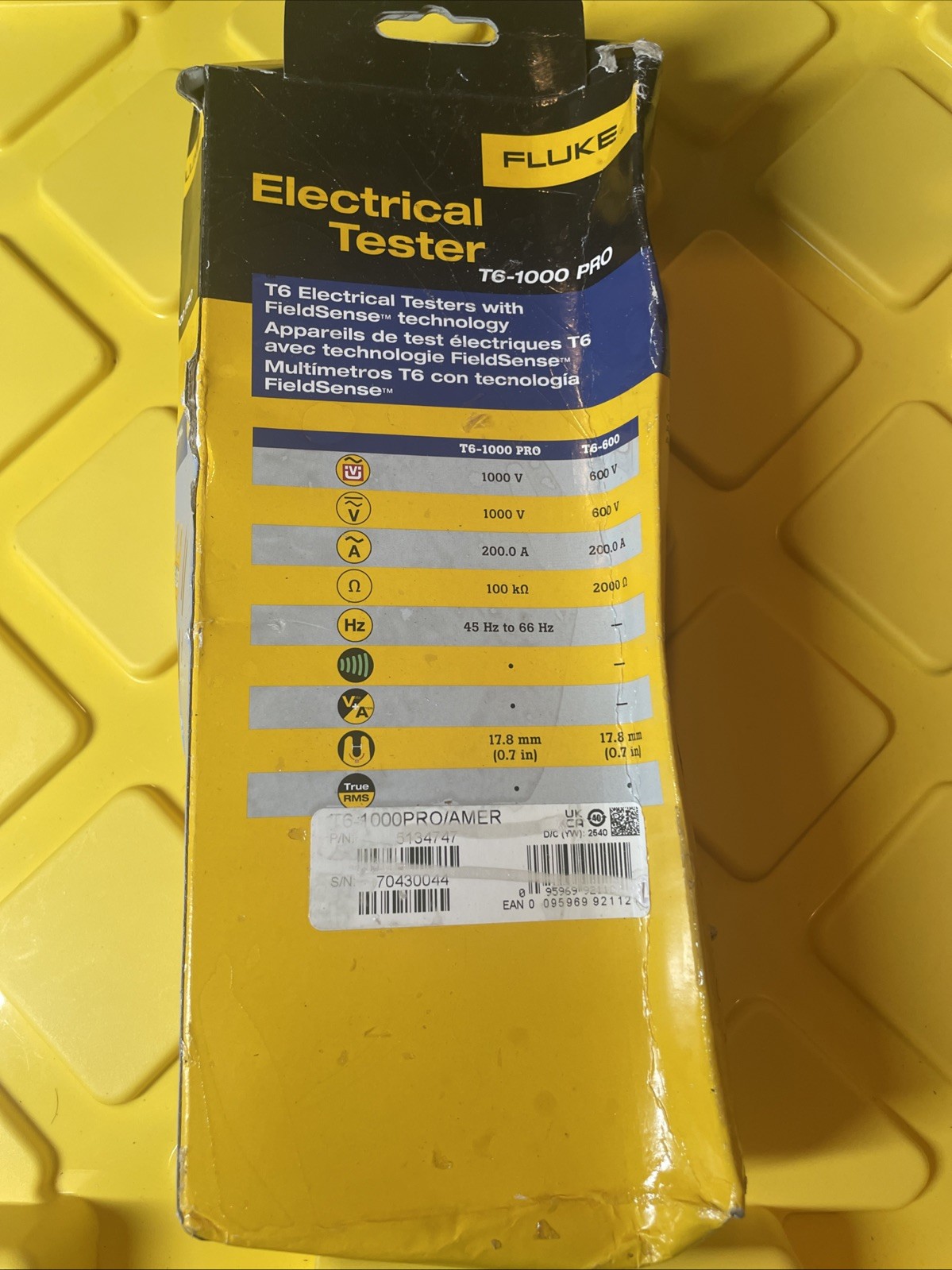 Fluke T6-1000 PRO Electrical Tester FieldSense 1000V 200A True-RMS 5134747 NEW