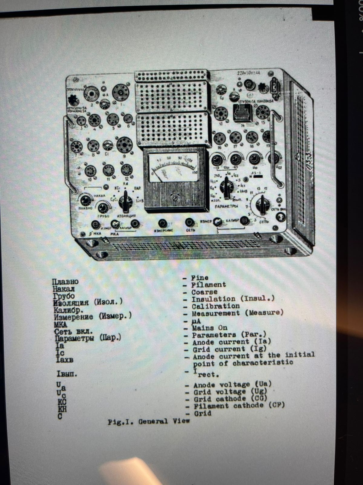Kalibr L3-3 Electron Vacuum tube tester PDF English Manuals Cards Diagram