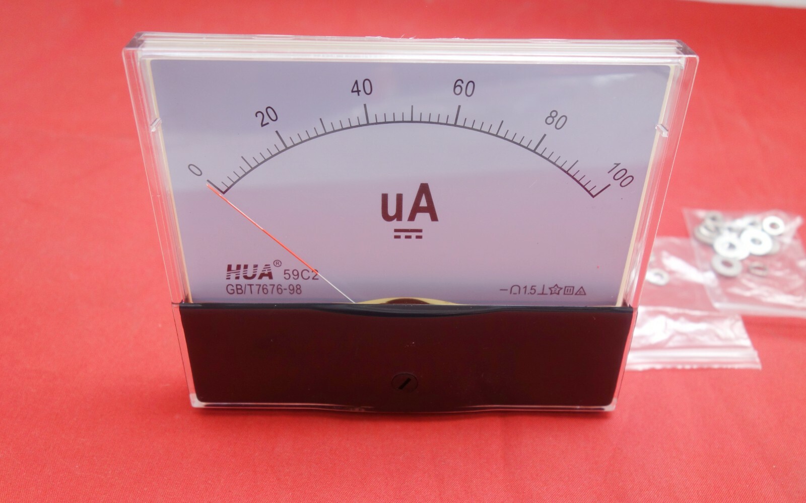 1PC DC 0-100uA Analog Ammeter Panel AMP Current Meter 100x120mm 59C2