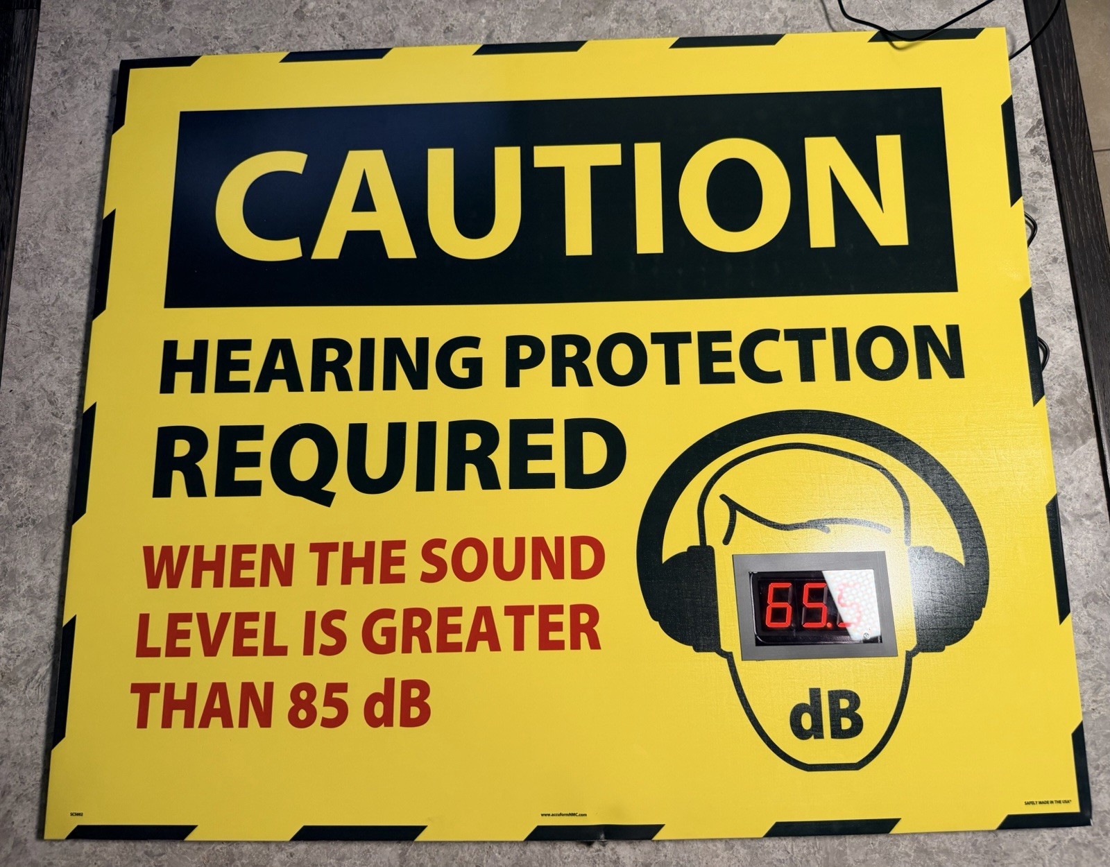 AccuformNMC 30″ x 36″ Digital Aluminum Sound Decibel Meter, Made in the USA