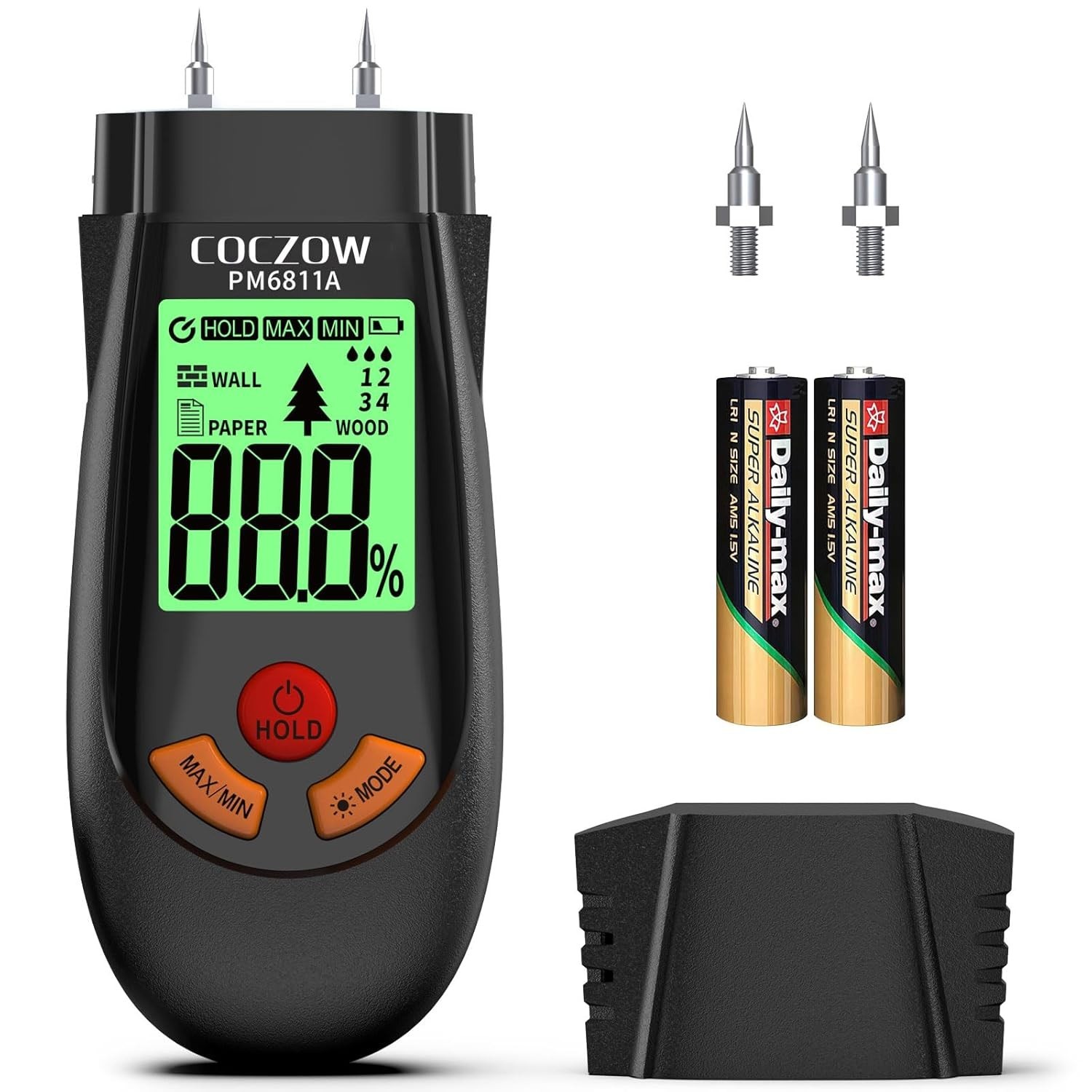 Wood Moisture Meter, with Battery and LCD Display, Suitable for Quick Determi…